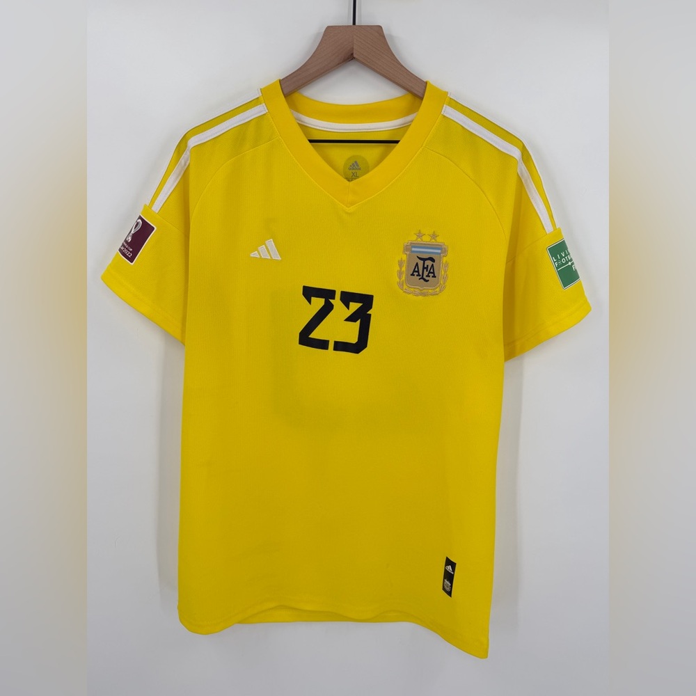 Adidas Argentina Soccer Jersey Emiliano Martinez #23 Goalkeeper Yellow Size XL